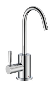 Whitehaus WHFH-H1010-C Point of Use Instant Hot Water Faucet with Contemporary Spout and Self Closing Handle - Polished Chrome
