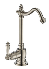 Whitehaus WHFH-H1006-BN Point of Use Instant Hot Water Drinking Faucet with Traditional Spout - Brushed Nickel