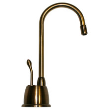 Whitehaus WHFH-H4640-AB Point of Use Instant Hot Water Faucet with Gooseneck Spout and Self Closing Handle - Antique Brass