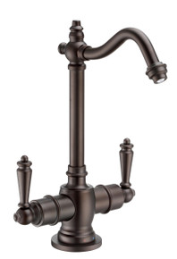 Whitehaus WHFH-HC1006-ORB Point of Use Instant Hot & Cold Water Drinking Faucet with Traditional Swivel Spout - Oil Rubbed Bronze
