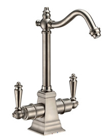 Whitehaus WHFH-HC2011-BN Point of Use Instant Hot & Cold Water Drinking Faucet with Traditional Swivel Spout - Brushed Nickel