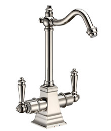Whitehaus WHFH-HC2011-PN Point of Use Instant Hot & Cold Water Drinking Faucet with Traditional Swivel Spout - Polished Nickel