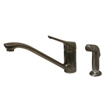 Whitehaus WH76574-BN Metrohaus Single Handle Kitchen Faucet with Side Spray - Brushed Nickel - PVD