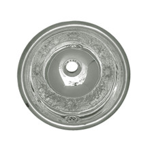 Whitehaus WH602ACF Decorative Round Floral Pattern Drop-in Sink with Overflow and a 1 1/4" Center Drain - Polished Stainless Steel