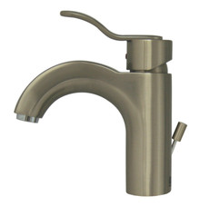 Whitehaus 3-04040-BN Wavehaus Single Handle Lavatory Faucet with Pop-up Drain  - Brushed Nickel