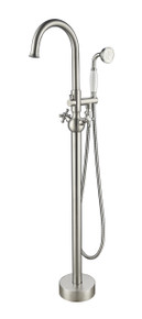 Vanity Art VA2029-BN Freestanding Tub Filler Faucet with Hand Shower - Brushed Nickel