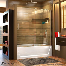 DreamLine SHDR-1960580R-04 Mirage-X 56-60 in. W x 58 in. H Frameless Sliding Tub Door in Brushed Nickel; Right Wall Installation