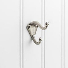 Hardware Resources YD10-231SN 2-5/16" Double Zinc Wall Mount Coat and Hat Hook - Screws Included - Satin Nickel