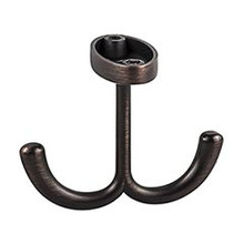 Hardware Resources YD20-156DBAC 1-9/16" Double Zinc Ceiling Mount Coat and Hat Hook - Screws Included - Brushed Oil Rubbed Bronze