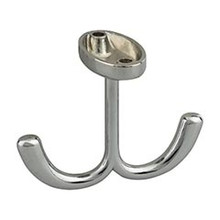 Hardware Resources YD20-156PC 1-9/16" Double Zinc Ceiling Mount Coat and Hat Hook - Screws Included - Polished Chrome