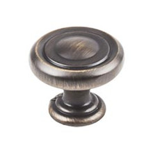 Hardware Resources 117ABSB 1-1/4" Diameter Button Cabinet Knob - Screws Included - Antique Brushed Satin Brass