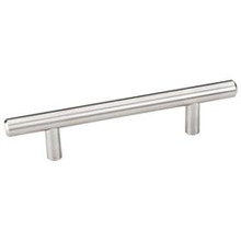 Hardware Resources 156SN 156 mm (6-1/8") Overall Length 7/16" Diameter Steel Cabinet Bar Pull with Beveled Ends - 96 mm center-to-center Holes - Screws Included - Satin Nickel