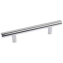 Hardware Resources 156PC 156mm (6-1/8") Overall Length 7/16" Diameter Steel Cabinet Bar Pull with Beveled Ends - 96 mm center-to-center Holes - Screws Included - Polished Chrome