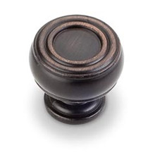 Hardware Resources 127DBAC 1-3/16" Diameter Gavel Cabinet Knob - Screws Included - Brushed Oil Rubbed Bronze