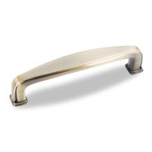Hardware Resources 1092AB 4-1/4" Overall Length Plain Square Cabinet Pull - 96 mm center-to-center Holes - Screws Included - Brushed Antique Brass
