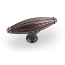 Hardware Resources 618L-DBAC 2-15/16" Overall Length Ribbed Cabinet Knob - Screws Included - Brushed Oil Rubbed Bronze