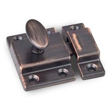 Hardware Resources CL101-DBAC 1-3/4" x 1-3/4" Overall Length Two Piece Spring Loaded Cupboard Latch with Six #5 x 5/8" Phillips screws - Brushed Oil Rubbed Bronze
