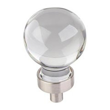 Hardware Resources G130SN 1-1/16" Diameter Glass Sphere Cabinet Knob - Screws Included - Satin Nickel