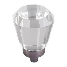 Hardware Resources G150BNBDL 1" Diameter Glass Tapered Cabinet Knob - Screws Included - Brushed Pewter