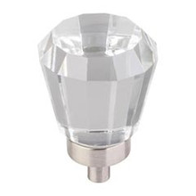 Hardware Resources G150SN 1" Diameter Glass Tapered Cabinet Knob - Screws Included - Satin Nickel