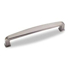 Hardware Resources 1092-128BNBDL 5-9/16" Overall Length Plain Square Cabinet Pull - Screws Included - 128 mm center-to-center Holes - Brushed Pewter