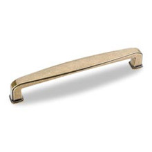 Hardware Resources 1092-128AEM 5-9/16" Overall Length Plain Square Cabinet Pull - Screws Included - 128 mm center-to-center Holes - Distressed Antique Brass