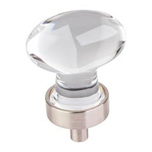 Hardware Resources G110SN 1-1/4" Overall Length Glass Football Cabinet Knob - Screws Included - Satin Nickel