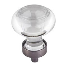 Hardware Resources G120BNBDL 1-7/16" Diameter Glass Button Cabinet Knob - Screws Included - Brushed Pewter