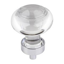 Hardware Resources G120PC 1-7/16" Diameter Glass Button Cabinet Knob - Screws Included - Polished Chrome