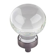 Hardware Resources G130L-BNBDL 1-3/8" Diameter Glass Sphere Cabinet Knob - Screws Included - Brushed Pewter