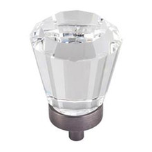 Hardware Resources G150L-BNBDL 1-1/4" Diameter Glass Tapered Cabinet Knob - Screws Included - Brushed Pewter