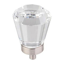 Hardware Resources G150L-SN 1-1/4" Diameter Glass Tapered Cabinet Knob - Screws Included - Satin Nickel