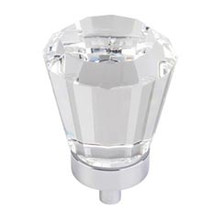 Hardware Resources G150L-PC 1-1/4" Diameter Glass Tapered Cabinet Knob - Screws Included - Polished Chrome