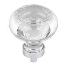 Hardware Resources G120L-PC 1-3/4" Diameter Glass Button Cabinet Knob - Screws Included - Polished Chrome