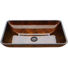 VIGO VG07047 22 1/2" Rectangular Russet Glass Vessel Bathroom Sink