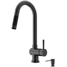 VIGO VG02008MBK2 Gramercy Pull-Down Kitchen Faucet With Soap Dispenser In Matte Black