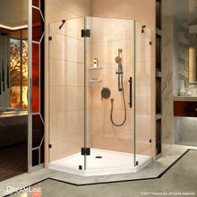 DreamLine Prism Lux 38 in. D x 38 in. W x 72 in. H Fully Frameless Hinged Shower Enclosure in Oil Rubbed Bronze