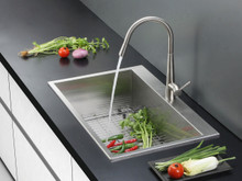 Ruvati 25" Drop-in Topmount 16 Gauge Stainless Steel Single Bowl Kitchen Sink - RVH8010