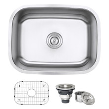 Ruvati 24-inch Undermount 16 Gauge Stainless Steel Kitchen Sink Single Bowl - RVM4132