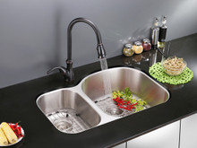 Ruvati 34-inch Undermount 40/60 Double Bowl 16 Gauge Stainless Steel Kitchen Sink - RVM4605