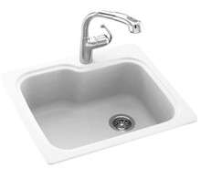 Swanstone KSSB-2522 Self-Rimming or Undermount 25" x 22" Kitchen Sink - White