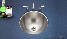 Hamat HALO 16 3/4" Undermount Lav Conical Bowl Sink & Strainer - Stainless Steel