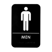 Alpine Men's Braille Restroom Sign, Black/White, ADA Compliant, 6 in. x 9 in.