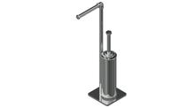 Valsan PI603PV Industrial Polished Brass Freestanding Toilet Brush with Spare Roll Holder