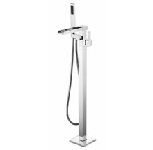 Lexora Cascata Free Standing Bathtub Filler Faucet w/ Handheld Shower Wand - Chrome