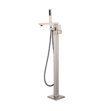 Lexora Mare Free Standing Bathtub Filler Faucet w/ Handheld Shower Wand - Brushed Nickel