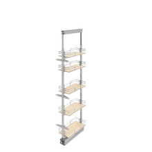 Rev-A-Shelf 5258-09-MP 9 in Tall Pullout Maple Pantry w/Soft-Close - Chrome