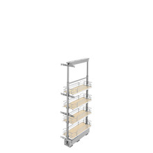 Rev-A-Shelf 5343-08-MP 8 in Chrome Solid Bottom Pantry Pullout Soft Close - Natural