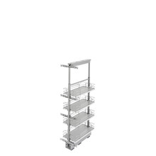 Rev-A-Shelf 5343-10-GR 10 in Chrome Solid Bottom Pantry Pullout Soft Close - Gray