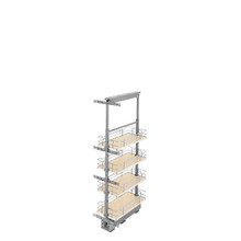 Rev-A-Shelf 5343-10-MP 10 in Chrome Solid Bottom Pantry Pullout Soft Close - Natural